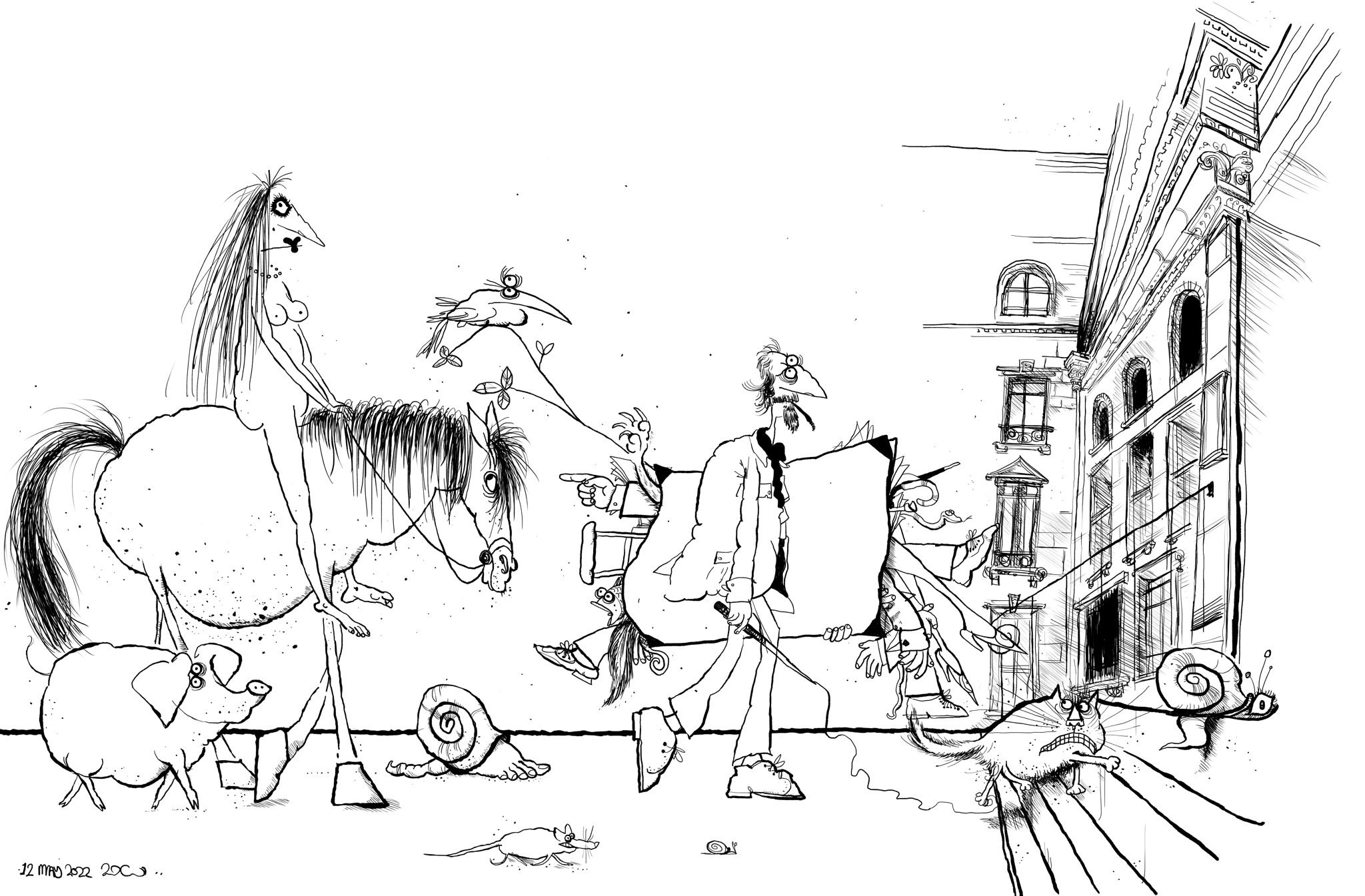 Ronald Searle self portrait