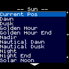 Astrocalc sun menu